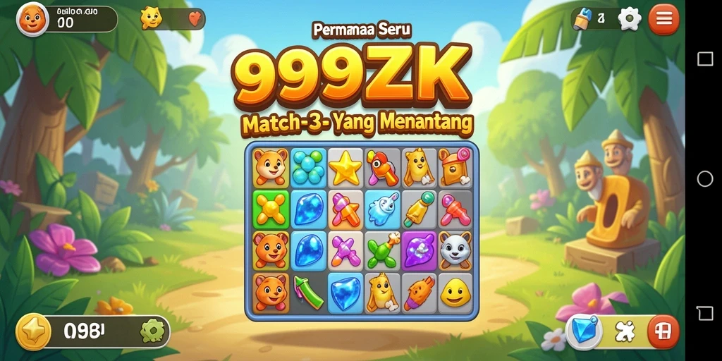 Tampilan menarik dari gameplay 999ZK yang penuh warna.