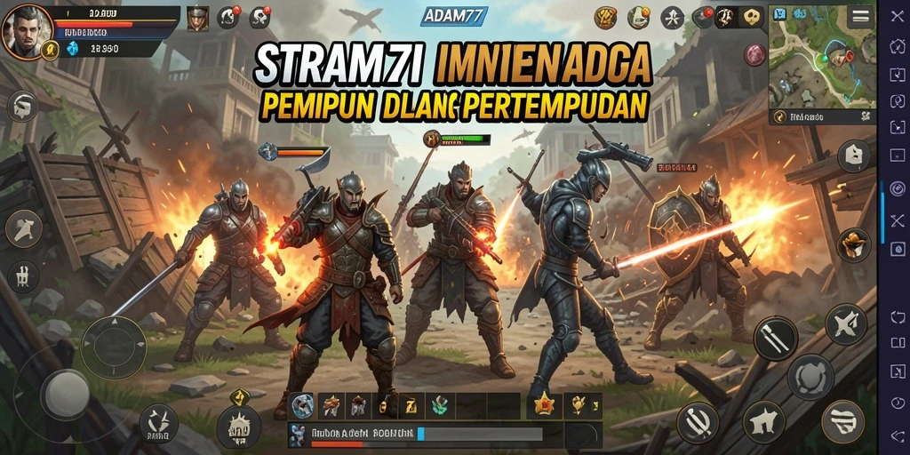Gameplay ADAM77 yang menarik dengan pertempuran strategi intens.
