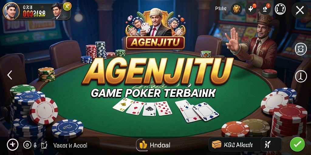 Screenshot utama AGENJITU menampilkan keseruan gameplay Poker.