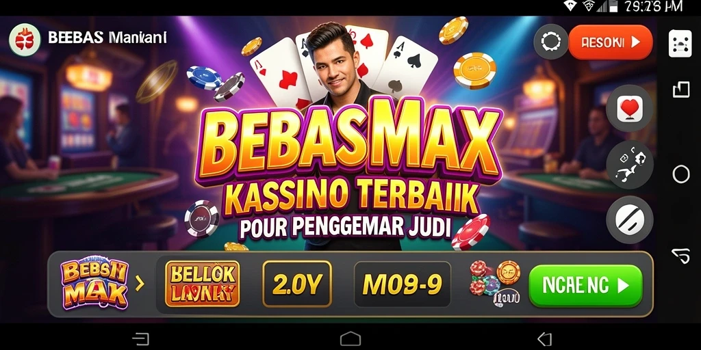 Screenshot gameplay BEBASMAX dengan tampilan permainan Kasino yang menarik.