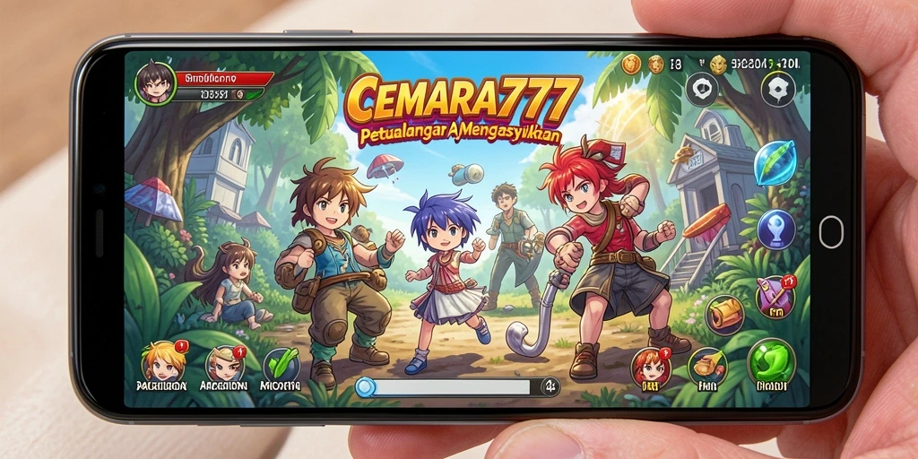Tampilan gameplay CEMARA777 dengan karakter anime yang beraksi.