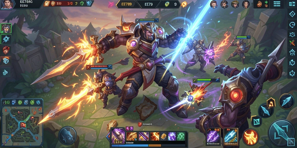 Tampilan gameplay seru dan dinamis dari EE789 dalam arena pertarungan.