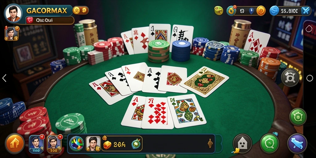 Tampilan gameplay seru di GACORMAX dengan suasana QiuQiu.