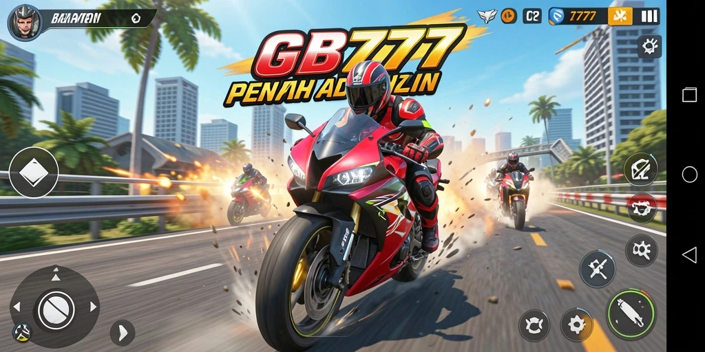 Tampilan menarik dari gameplay balap motor di GB777.
