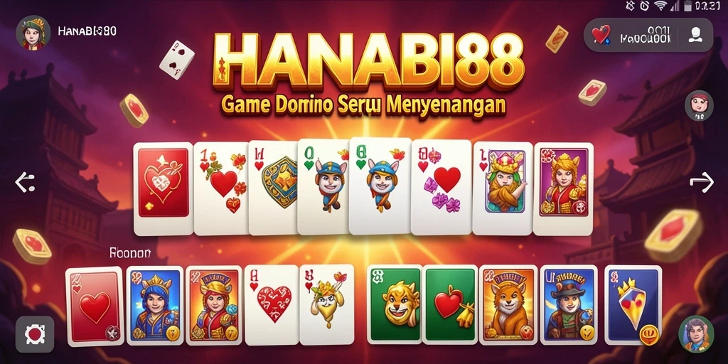 Tampilan gameplay menegangkan dalam game Domino HANABI88.