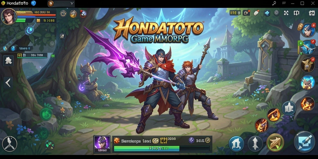 Tangkapan layar MMORPG HONDATOTO menampilkan aksi pertarungan yang seru dan grafis menawan.