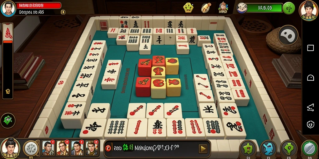 Screenshot gameplay HR89 menampilkan suasana seru permainan Mahjong.