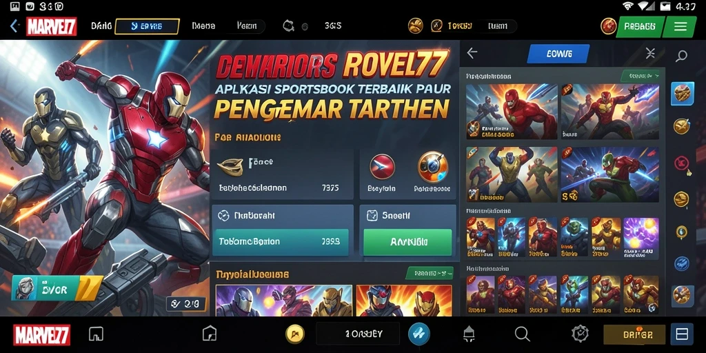 Tampilan antarmuka pengguna yang menarik dan intuitif dari MARVEL77.