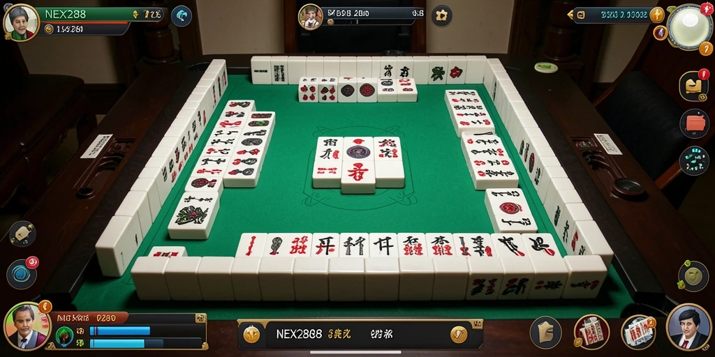 Tampilan gameplay Mahjong yang menarik dan penuh tantangan.