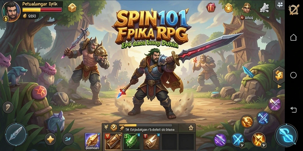 Tampilan bunga rampai aksi petualangan dalam SPIN101.