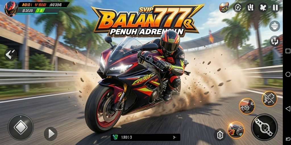 Gameplay seru balapan motor dengan grafik menakjubkan.