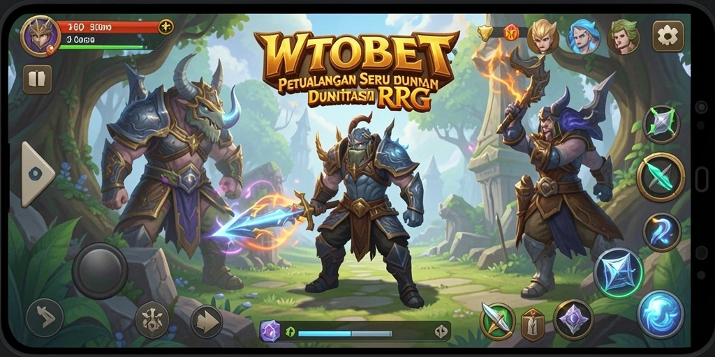 Tampilan gameplay seru WTOBET dengan aksi RPG yang mendebarkan.